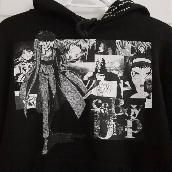 Atsuko Unisex Women's Size XS Cowboy Bebop 90's Anime Black White Hooded Sweater - Picture 9 of 13